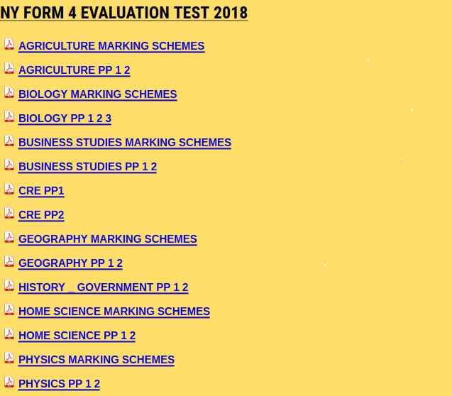 NY FORM 4 EVALUATION TEST 2018 - KCPE-KCSE