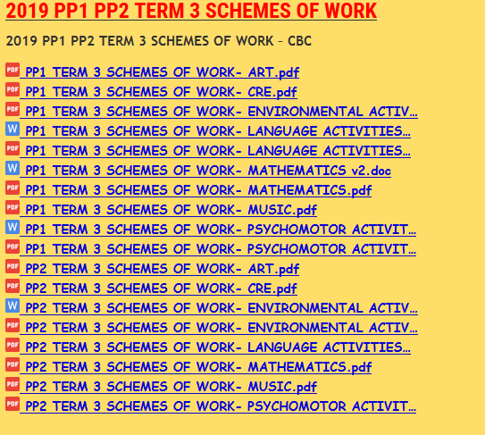 2019 PP1 PP2 TERM 3 SCHEMES OF WORK